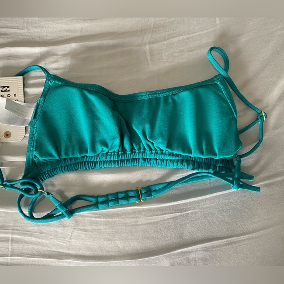 Billabong Sol Searcher Ruched Mini Crop Bikini Top - Seagreen - Picture 3 of 6